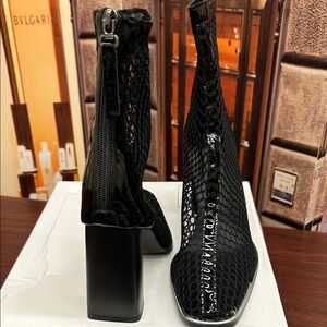 Elegant Black Mesh Ankle Boots